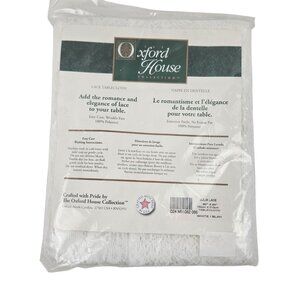Oxford House Julia Lace Tablecloth 60 X 84 White Polyester Wrinkle Free